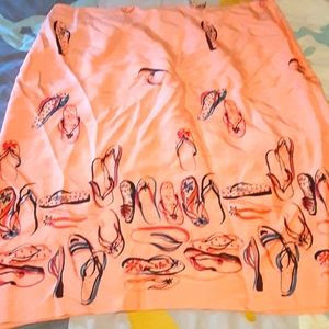 J.Jill a-line skirt with flip flops